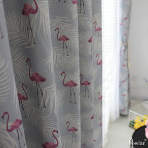 Cartoon Curtain ANVIGE High Quality Cartoon Flamingo Printed,Grommet Window Curtain Blackout Curtains For Living Room,52''Wx63''L,1 Panel roman shades roman blinds curtains window treatment window shade window blind customized roman shades curtain drapes curtains for living room