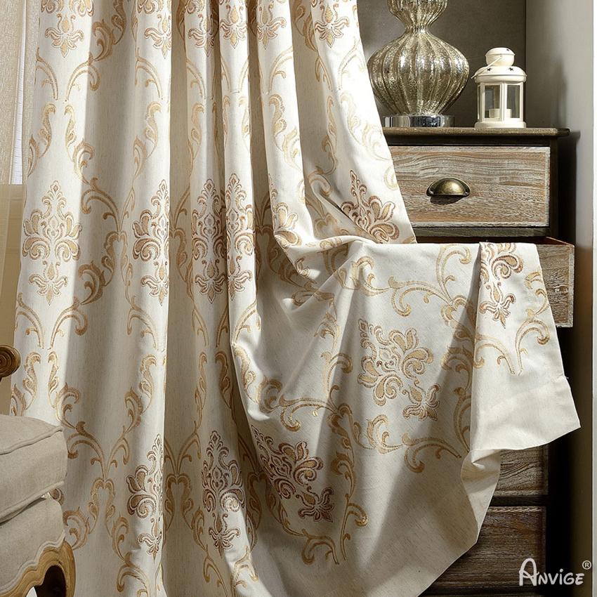 Pastoral Curtain ANVIGE High Quality Cotton Linen Jacquard Curtains,Grommet Window Curtain Blackout Curtains For Living Room,52''Wx63''L,1 Panel roman shades roman blinds curtains window treatment window shade window blind customized roman shades curtain drapes curtains for living room