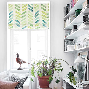 Roman Shade ANVIGE High Quality Green Pattern Printed Customized Roman Shades ,Easy Install Washable Curtains ,Customized Window Curtain Drape, 24"W X 64"H roman shades roman blinds curtains window treatment window shade window blind customized roman shades curtain drapes curtains for living room