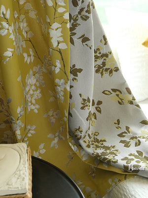 Pastoral Curtain ANVIGE High Qulaity Thickning Double Sided Yellow Flowers Jacquard,Grommet Window Curtain Blackout Curtains For Living Room,52''Wx63''L,1 Panel roman shades roman blinds curtains window treatment window shade window blind customized roman shades curtain drapes curtains for living room