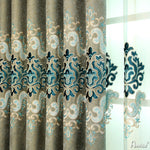 Anvige Home Textile Luxury Curtain ANVIGE European Embroidered Curtain Fashion Valance,Custom Made Blackout Window Drapes For Living Room