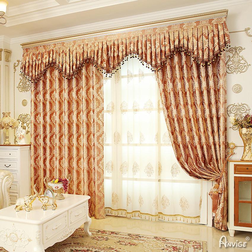 ELKCA European Luxury Jacquard Curtain Valance for Living Room and Bedroom,  W39inch, 1 Panel