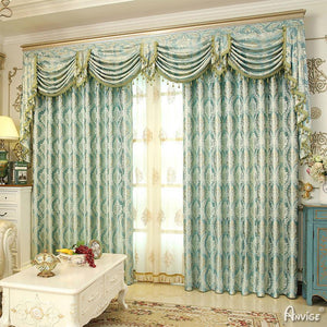 Luxury Curtain ANVIGE European Jacquard Customized Curtains Luxury Valance,Blackout and Sheer Window Curtain With Grommet Top,52''Wx84''L,1 Panel roman shades roman blinds curtains window treatment window shade window blind customized roman shades curtain drapes curtains for living room