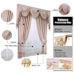 Anvige Home Textile Luxury Curtain ANVIGE European Roral Golden Color Emboridered Curtains,Customized Valance,Window Treatment For Living Room