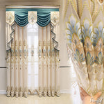 Anvige Home Textile Luxury Curtain ANVIGE Fashion Beige Embroidered Curtains,Customized Valance,Window Treatment For Living Room