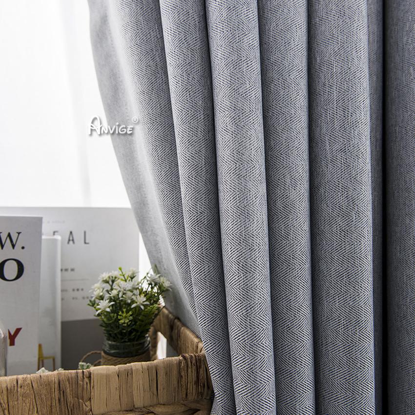 ANVIGE Modern Customized Herringbone Grey Curtains,Grommet Window Curtain Blackout Curtains For Living Room,52''Wx63''L,1 Panel