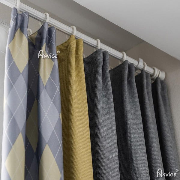 ANVIGE Modern Cotton Linen Geometric Rhombus,Grommet Window Curtain Bl –  Anvige Home Textile