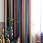 ANVIGE Modern Gradient Stripe Printing,Grommet Window Curtain Blackout Curtains For Living Room,52''Wx63''L,1 Panel