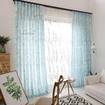 ANVIGE Pastoral American Blue Flowers Printed,Grommet Window Curtain Blackout Curtains For Living Room,52''Wx63''L,1 Panel