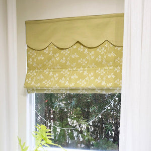 Anvige Home Textile Roman Shade Anvige Flat Roman Shades,Hardware For Installation Included,Window Treatment,Custom Roman Blinds,Jacquard White Leaves