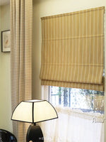 Anvige Home Textile Roman Shade Anvige Flat Roman Shades,Hardware For Installation Included,Window Treatment,Custom Roman Blinds,Yellow Color White Strips