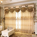 Luxury Curtain ANVIGE Jacquard European Embroidery Curtains for Living Room Customized Valance,Blackout and Sheer Window Curtain With Grommet Top,52''Wx84''L,1 Panel roman shades roman blinds curtains window treatment window shade window blind customized roman shades curtain drapes curtains for living room