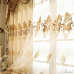 Luxury Curtain ANVIGE Jacquard European Embroidery Curtains for Living Room Customized Valance,Blackout and Sheer Window Curtain With Grommet Top,52''Wx84''L,1 Panel roman shades roman blinds curtains window treatment window shade window blind customized roman shades curtain drapes curtains for living room