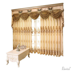 Luxury Curtain ANVIGE Jacquard European Embroidery Curtains for Living Room Customized Valance,Blackout and Sheer Window Curtain With Grommet Top,52''Wx84''L,1 Panel roman shades roman blinds curtains window treatment window shade window blind customized roman shades curtain drapes curtains for living room