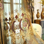 Anvige Home Textile Luxury Curtain ANVIGE Luxury Embroidered Valance,Custom Made Blackout Window Curtains For Living Room