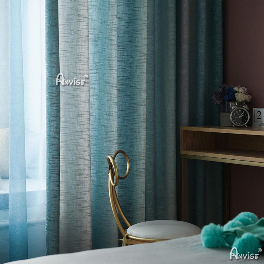 Modern Curtain ANVIGE Modern Blue Gradient Printed,Grommet Window Curtain Blackout Curtains For Living Room,52''Wx63''L,1 Panel roman shades roman blinds curtains window treatment window shade window blind customized roman shades curtain drapes curtains for living room