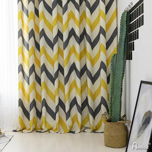 Modern Curtain ANVIGE Modern Cotton Linen Waves Printed,Grommet Window Curtain Blackout Curtains For Living Room,52''Wx63''L,1 Panel roman shades roman blinds curtains window treatment window shade window blind customized roman shades curtain drapes curtains for living room