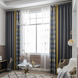 Modern Curtain ANVIGE Modern Fashion Geometric,Grommet Window Curtain Blackout Curtains For Living Room,52''Wx63''L,1 Panel roman shades roman blinds curtains window treatment window shade window blind customized roman shades curtain drapes curtains for living room