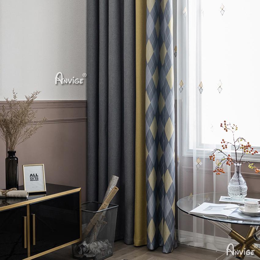 Modern Curtain ANVIGE Modern Fashion Geometric,Grommet Window Curtain Blackout Curtains For Living Room,52''Wx63''L,1 Panel roman shades roman blinds curtains window treatment window shade window blind customized roman shades curtain drapes curtains for living room