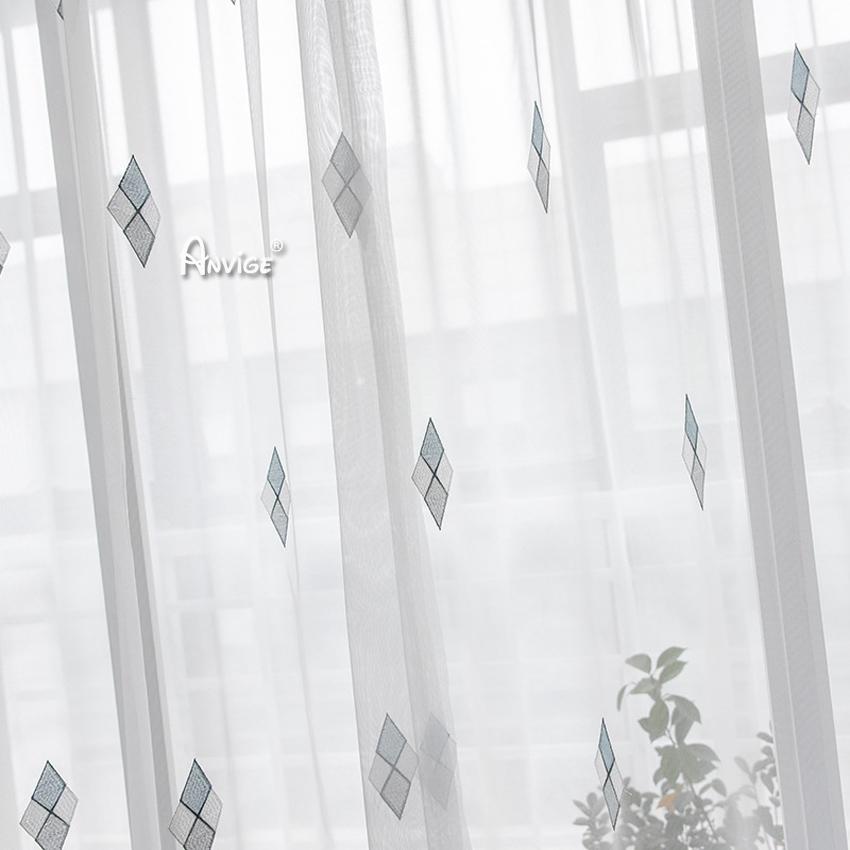 Sheer Curtain ANVIGE Modern Fashion Geometric,Grommet Window Curtain Sheer Curtains For Living Room,52''Wx63''L,1 Panel roman shades roman blinds curtains window treatment window shade window blind customized roman shades curtain drapes curtains for living room