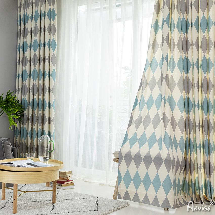 Modern Curtain ANVIGE Modern Fashion Geometric Pattern Printed,Grommet Window Curtain Blackout Curtains For Living Room,52''Wx63''L,1 Panel roman shades roman blinds curtains window treatment window shade window blind customized roman shades curtain drapes curtains for living room