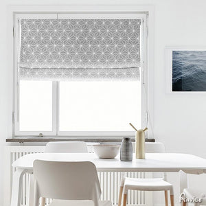 Roman Shade ANVIGE Modern Geometric Diamond Printed Customized Roman Shades ,Easy Install Washable Curtains ,Customized Window Curtain Drape, 24"W X 64"H roman shades roman blinds curtains window treatment window shade window blind customized roman shades curtain drapes curtains for living room