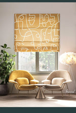 Roman Shade ANVIGE Modern Geometric Lines Printed Customized Roman Shades ,Easy Install Washable Curtains ,Customized Window Curtain Drape, 24"W X 64"H roman shades roman blinds curtains window treatment window shade window blind customized roman shades curtain drapes curtains for living room