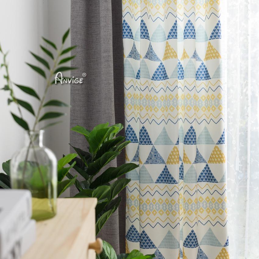 Modern Curtain ANVIGE Modern Geometry Printed,Grommet Window Curtain Blackout Curtains For Living Room,52''Wx63''L,1 Panel roman shades roman blinds curtains window treatment window shade window blind customized roman shades curtain drapes curtains for living room