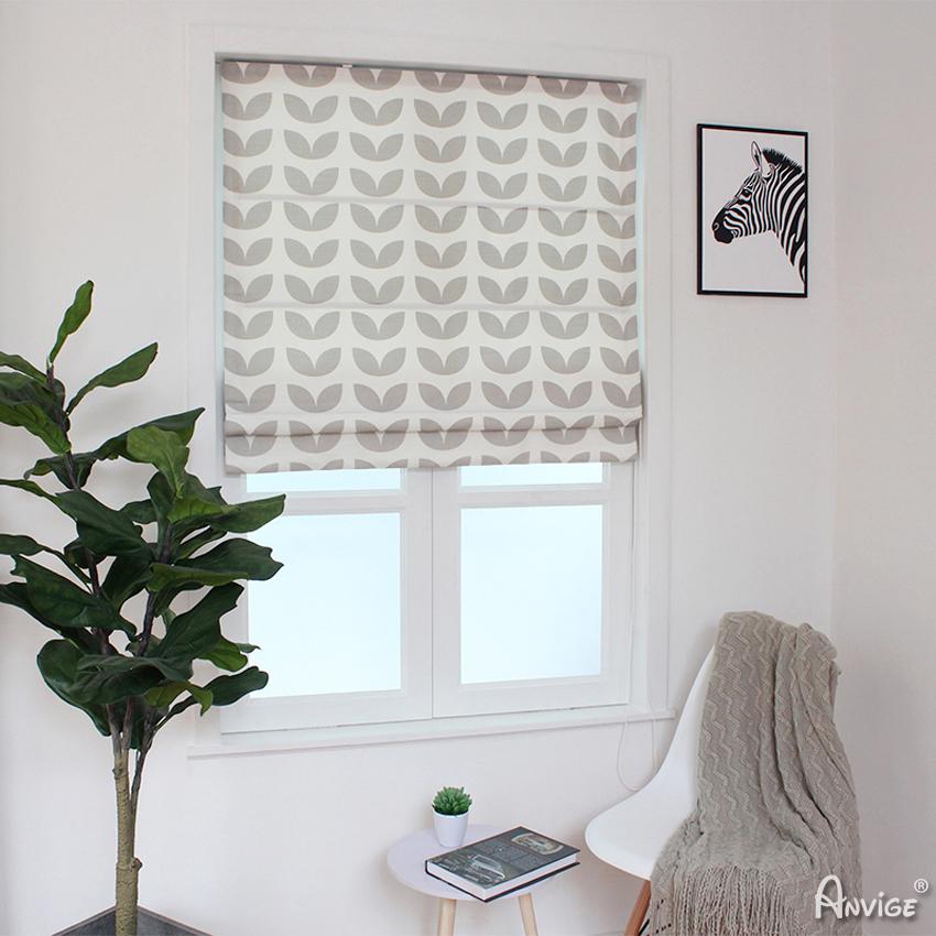 Roman Shade ANVIGE Modern Geometry Printed Roman Shades ,Easy Install Washable Curtains ,Customized Window Curtain Drape, 24"W X 64"H roman shades roman blinds curtains window treatment window shade window blind customized roman shades curtain drapes curtains for living room