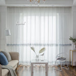 Sheer Curtain ANVIGE Modern Gradient Wave Embroidered,Grommet Window Curtain Sheer Curtains For Living Room,52''Wx63''L,1 Panel roman shades roman blinds curtains window treatment window shade window blind customized roman shades curtain drapes curtains for living room