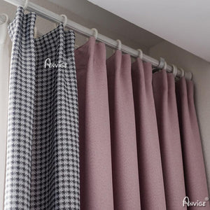 Modern Curtain ANVIGE Modern Houndstooth Jacquard,Grommet Window Curtain Blackout Curtains For Living Room,52''Wx63''L,1 Panel roman shades roman blinds curtains window treatment window shade window blind customized roman shades curtain drapes curtains for living room