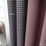 Modern Curtain ANVIGE Modern Houndstooth Jacquard,Grommet Window Curtain Blackout Curtains For Living Room,52''Wx63''L,1 Panel roman shades roman blinds curtains window treatment window shade window blind customized roman shades curtain drapes curtains for living room