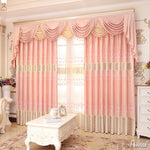 Luxury Curtain ANVIGE Modern Luxury Pink Embroidered Curtains High Quality Valance,Blackout and Sheer Window Curtain With Grommet Top,52''Wx84''L,1 Panel roman shades roman blinds curtains window treatment window shade window blind customized roman shades curtain drapes curtains for living room