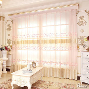 Luxury Curtain ANVIGE Modern Luxury Pink Embroidered Curtains High Quality Valance,Blackout and Sheer Window Curtain With Grommet Top,52''Wx84''L,1 Panel roman shades roman blinds curtains window treatment window shade window blind customized roman shades curtain drapes curtains for living room