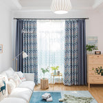 Modern Curtain ANVIGE Modern Nordic Blue Waves Printed,Grommet Window Curtain Blackout Curtains For Living Room,52''Wx63''L,1 Panel roman shades roman blinds curtains window treatment window shade window blind customized roman shades curtain drapes curtains for living room