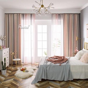 Modern Curtain ANVIGE Modern Nordic Cotton Linen Striped Curtains,Grommet Window Curtain Blackout Curtains For Living Room,52''Wx63''L,1 Panel roman shades roman blinds curtains window treatment window shade window blind customized roman shades curtain drapes curtains for living room