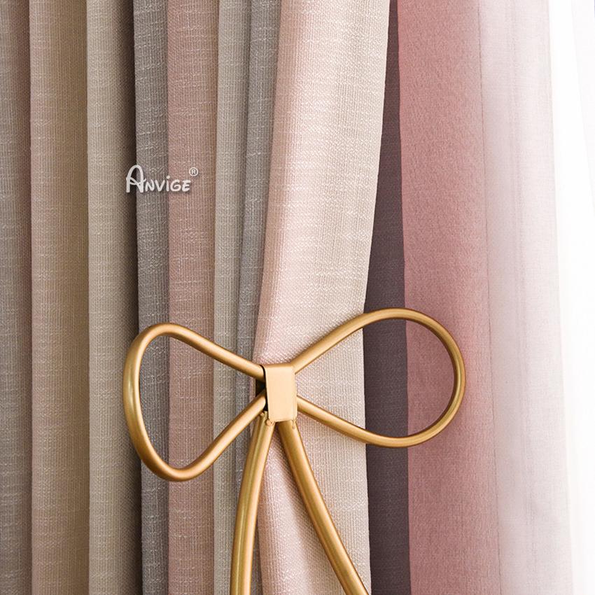 Modern Curtain ANVIGE Modern Nordic Cotton Linen Striped Curtains,Grommet Window Curtain Blackout Curtains For Living Room,52''Wx63''L,1 Panel roman shades roman blinds curtains window treatment window shade window blind customized roman shades curtain drapes curtains for living room