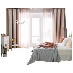 Modern Curtain ANVIGE Modern Nordic Cotton Linen Striped Curtains,Grommet Window Curtain Blackout Curtains For Living Room,52''Wx63''L,1 Panel roman shades roman blinds curtains window treatment window shade window blind customized roman shades curtain drapes curtains for living room