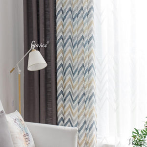 Modern Curtain ANVIGE Modern Nordic Fashion Waves Printed Curtains,Grommet Window Curtain Blackout Curtains For Living Room,52''Wx63''L,1 Panel roman shades roman blinds curtains window treatment window shade window blind customized roman shades curtain drapes curtains for living room