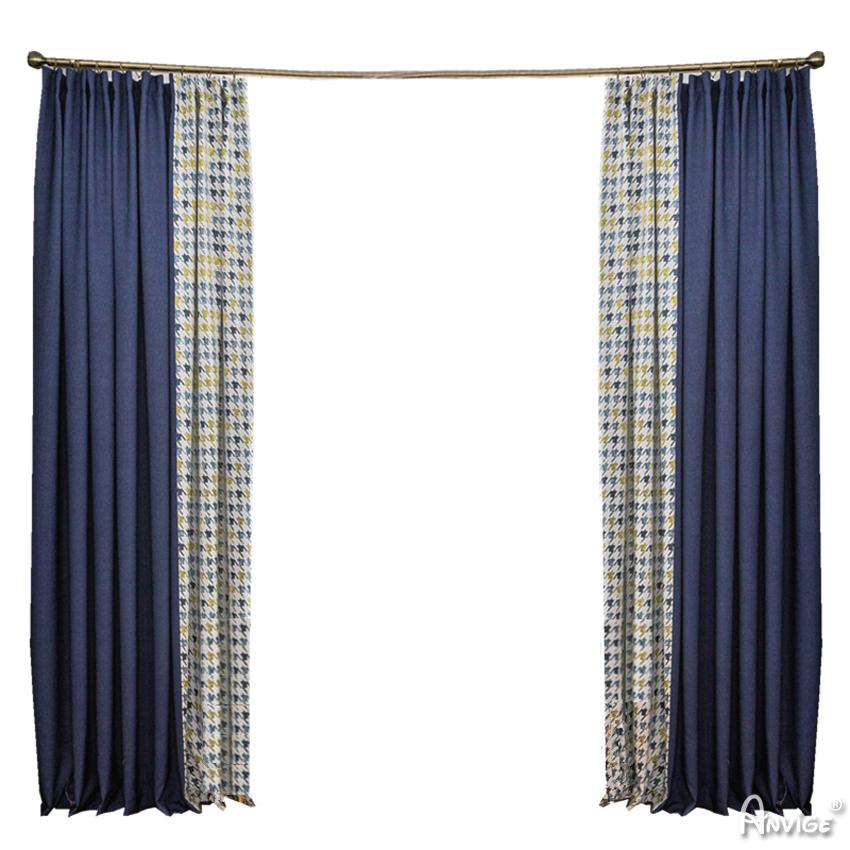 Modern Curtain ANVIGE Modern Nordic Houndstooth,Grommet Window Curtain Blackout Curtains For Living Room,52''Wx63''L,1 Panel roman shades roman blinds curtains window treatment window shade window blind customized roman shades curtain drapes curtains for living room