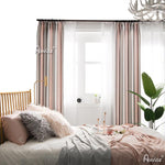 Modern Curtain ANVIGE Modern Striped Cotton Linen High Quality Printed,Grommet Window Curtain Blackout Curtains For Living Room,52''Wx63''L,1 Panel roman shades roman blinds curtains window treatment window shade window blind customized roman shades curtain drapes curtains for living room