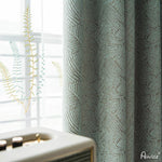 Modern Curtain ANVIGE Modern Thicking Fabric Line Pattern Jacquard,Grommet Window Curtain Blackout Curtains For Living Room,52''Wx63''L,1 Panel roman shades roman blinds curtains window treatment window shade window blind customized roman shades curtain drapes curtains for living room