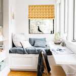 Roman Shade ANVIGE Modern Yellow Geometric Lines Printed Customized Roman Shades ,Easy Install Washable Curtains ,Customized Window Curtain Drape, 24"W X 64"H roman shades roman blinds curtains window treatment window shade window blind customized roman shades curtain drapes curtains for living room