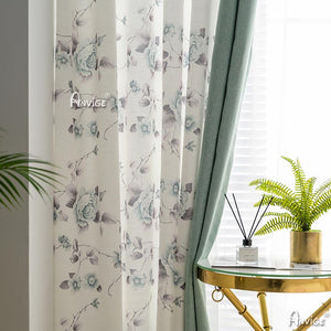 Pastoral Curtain ANVIGE Natural Flowers High Quality Printed,Grommet Window Curtain Blackout Curtains For Living Room,52''Wx63''L,1 Panel roman shades roman blinds curtains window treatment window shade window blind customized roman shades curtain drapes curtains for living room