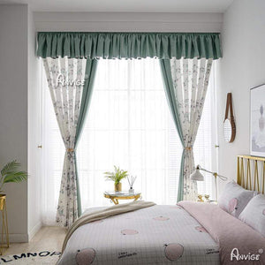 Pastoral Curtain ANVIGE Natural Flowers High Quality Printed,Grommet Window Curtain Blackout Curtains For Living Room,52''Wx63''L,1 Panel roman shades roman blinds curtains window treatment window shade window blind customized roman shades curtain drapes curtains for living room