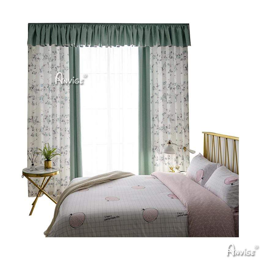 Pastoral Curtain ANVIGE Natural Flowers High Quality Printed,Grommet Window Curtain Blackout Curtains For Living Room,52''Wx63''L,1 Panel roman shades roman blinds curtains window treatment window shade window blind customized roman shades curtain drapes curtains for living room