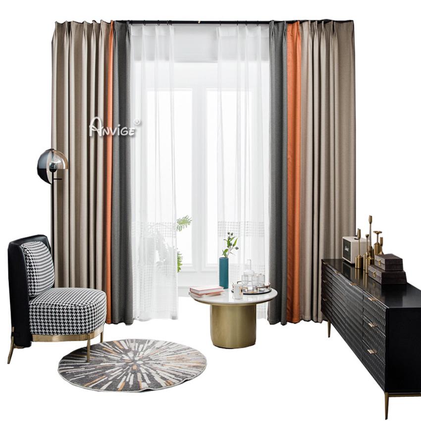 Modern Curtain ANVIGE New Arrival Fashion Houndstooth Curtains,Grommet Window Curtain Blackout Curtains For Living Room,52''Wx63''L,1 Panel roman shades roman blinds curtains window treatment window shade window blind customized roman shades curtain drapes curtains for living room