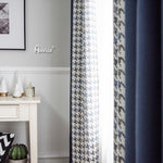 Modern Curtain ANVIGE Nordic Modern Houndstooth Jacquard,Grommet Window Curtain Blackout Curtains For Living Room,52''Wx63''L,1 Panel roman shades roman blinds curtains window treatment window shade window blind customized roman shades curtain drapes curtains for living room