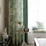 Pastoral Curtain ANVIGE Pastoral American Green Small Flowers Printed,Grommet Window Curtain Blackout Curtains For Living Room,52''Wx63''L,1 Panel roman shades roman blinds curtains window treatment window shade window blind customized roman shades curtain drapes curtains for living room