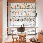 Roman Shade ANVIGE Pastoral Autumn Leaves Printed Customized Roman Shades ,Easy Install Washable Curtains ,Customized Window Curtain Drape, 24"W X 64"H roman shades roman blinds curtains window treatment window shade window blind customized roman shades curtain drapes curtains for living room